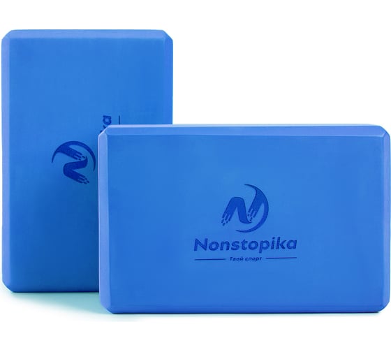Блок для йоги ZDK голубой, 2шт, 23x15x8см, 180г ZDKblock7.5/blue