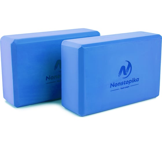 Блок для йоги ZDK голубой, 2шт, 23x15x8см, 180г ZDKblock7.5/blue