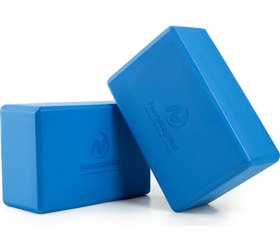Блок для йоги ZDK голубой, 2шт, 23x15x10см, 200г ZDK_2Block200/Blue