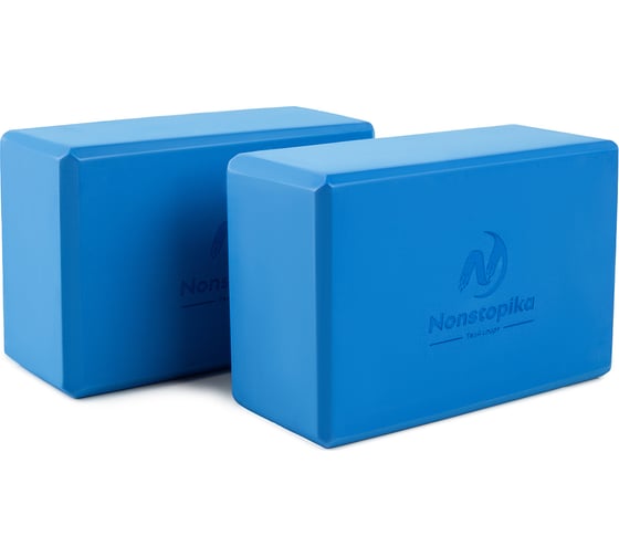 Блок для йоги ZDK голубой, 2шт, 23x15x10см, 200г ZDK_2Block200/Blue