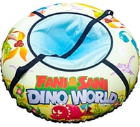 Санки-ватрушка Fani&Sani ДИНОЗАВРЫ МУЛЬТ PROFFI диаметр 80 см 84203