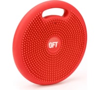 Массажно-балансировочная подушка Original FitTools с ручкой, в комплекте с насосом красная FT-BPDHL (RED)