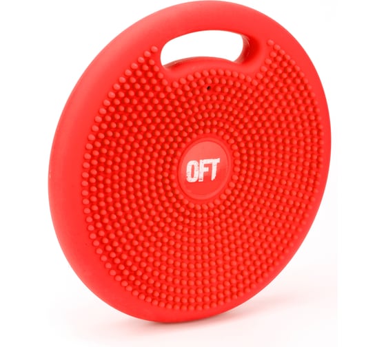 Массажно-балансировочная подушка Original FitTools с ручкой, в комплекте с насосом красная FT-BPDHL (RED)