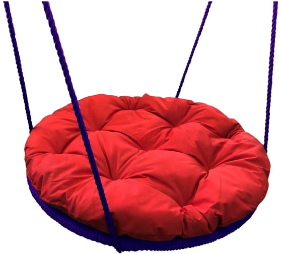 Подвесные качели Garden story Гнездо в оплетке, диаметр 800 мм, с красной подушкой MG4053-МТ005Н 1