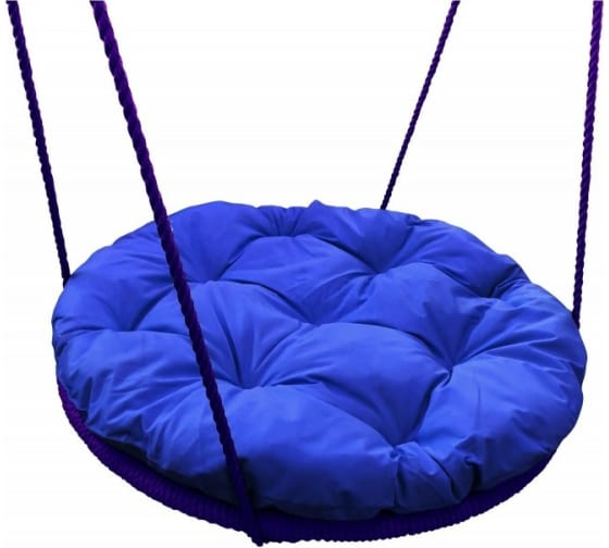 Подвесные качели Garden story Гнездо в оплетке, диаметр 800 мм, с синей подушкой MG4053-МТ016Н 1
