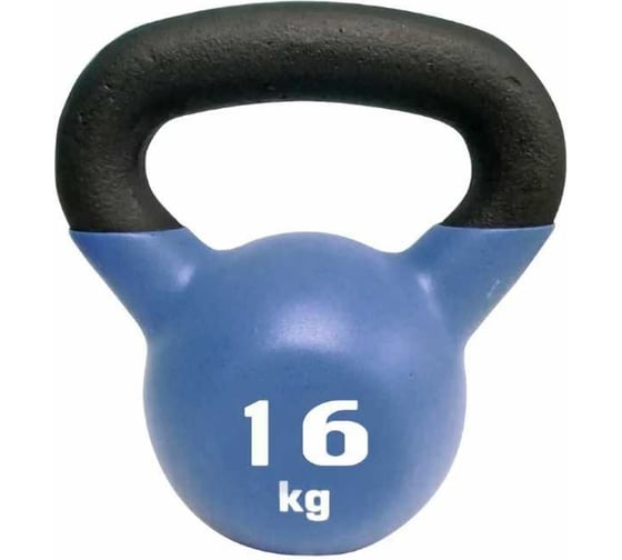 Чугунная гиря с виниловым покрытием SportElite 16 кг, матовая ES-0289