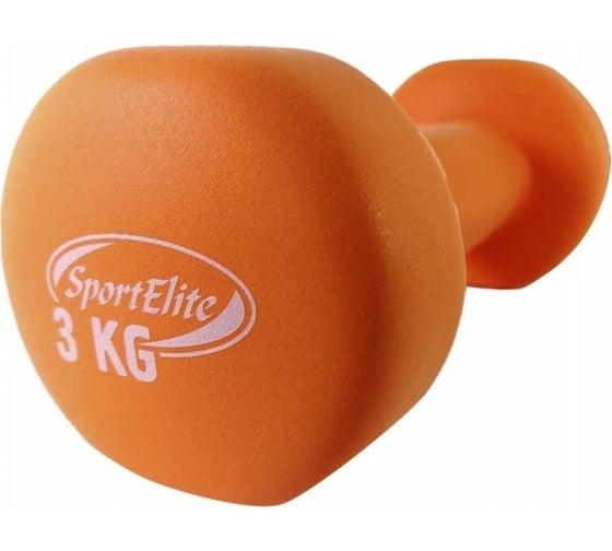 Неопреновая гантель SportElite 3 кг, оранжевая ES-0393
