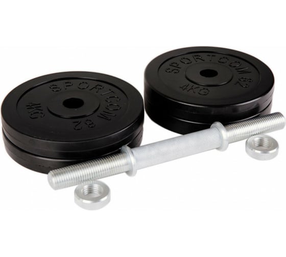 Обрезиненная сборная гантель SportElite 18 кг ES-0673
