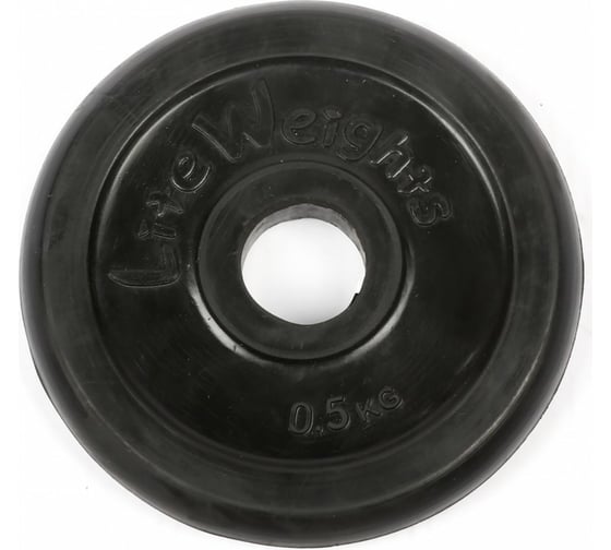 Обрезиненный диск Lite Weights 26 мм, 0.5 кг, черный 2469LW