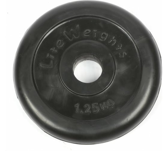 Обрезиненный диск Lite Weights 26 мм, 1.25 кг, черный 2471LW