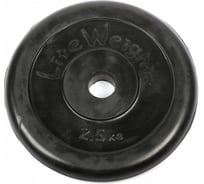 Обрезиненный диск Lite Weights 26 мм, 2.5 кг, черный 2473LW