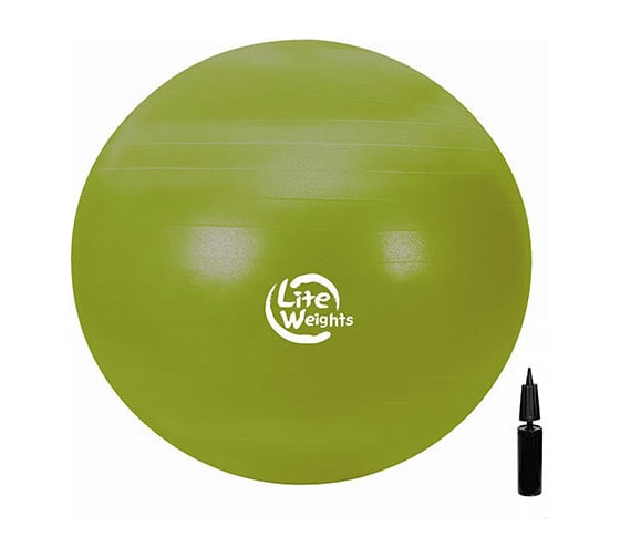 Гимнастический мяч Lite Weights 65 см, антивзрыв, с насосом, салатовый 1866LW