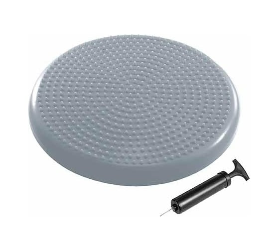 Балансировочный массажный фитдиск Lite Weights 33х5.4 см, с насосом, серебро 1633LW 1