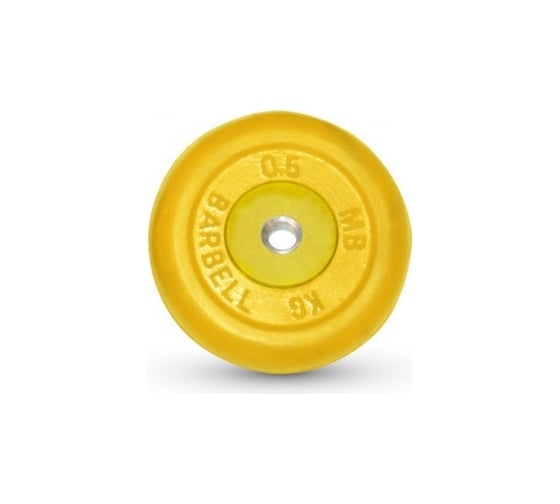 Диск обрезиненный Barbell d 26 мм, цветной, 0.5 кг 1544