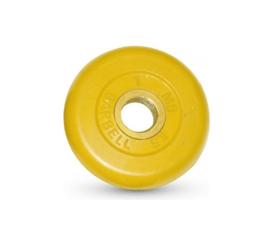 Диск обрезиненный Barbell d 31 мм, цветной, 1.0 кг 419
