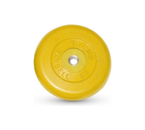 Диск обрезиненный Barbell d 26 мм, цветной, 1.0 кг 1546