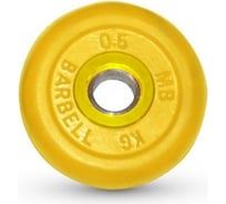 Диск обрезиненный Barbell d 31 мм, цветной, 0.5 кг 417