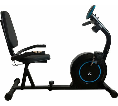 Магнитный велотренажер DFC черный корпус, голубая полоса B504R