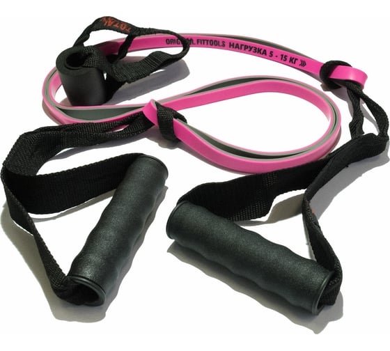 Набор из 3 двуцветных эспандеров с аксессуарами в сумке Original FitTools FT-3COLOR-SET