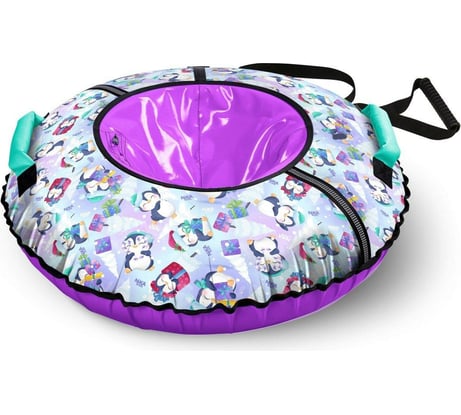 Надувная ватрушка-тюбинг с автокамерой Nika 95см, с пингвинами ТБ2К-95/П