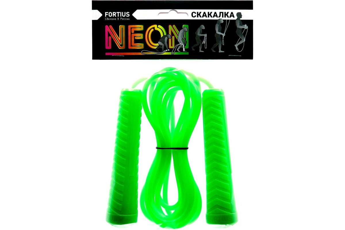 Скакалка Fortius Neon 3 м зеленая