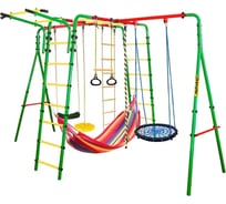 Спортивно-игровой комплекс Kampfer Wunder Sommer Гнездо малое синее, желтая лиана, красный гамак K10388025