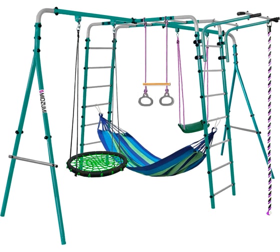Спортивно-игровой комплекс Midzumi Tenshi Umi Large L, гнездо среднее зеленое, синий гамак M10375001 1