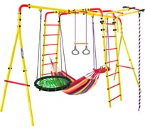 Спортивно-игровой комплекс Midzumi Chikara Akarui Large XL, гнездо большое зеленое, красный гамак M10385001