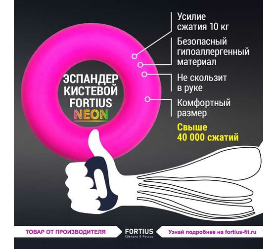 Кистевой эспандер для рук FORTIUS 4 шт. в тубусе H180701-10203040FSETТ