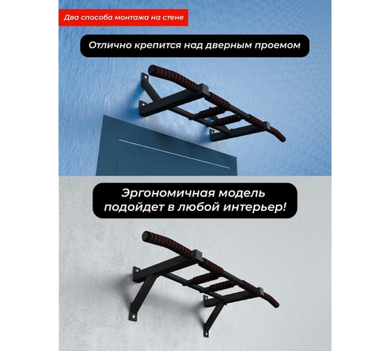 Настенный турник BARFITS 3 хвата Агат, черный м016
