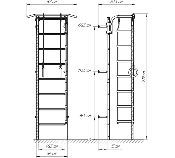 Шведская стенка ROKIDS Атлет-2 розовый C07293008