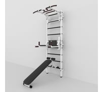 Шведская стенка Barfits турник рукоход, брусья\пресс\стойка, скамья, белая 4607120459436