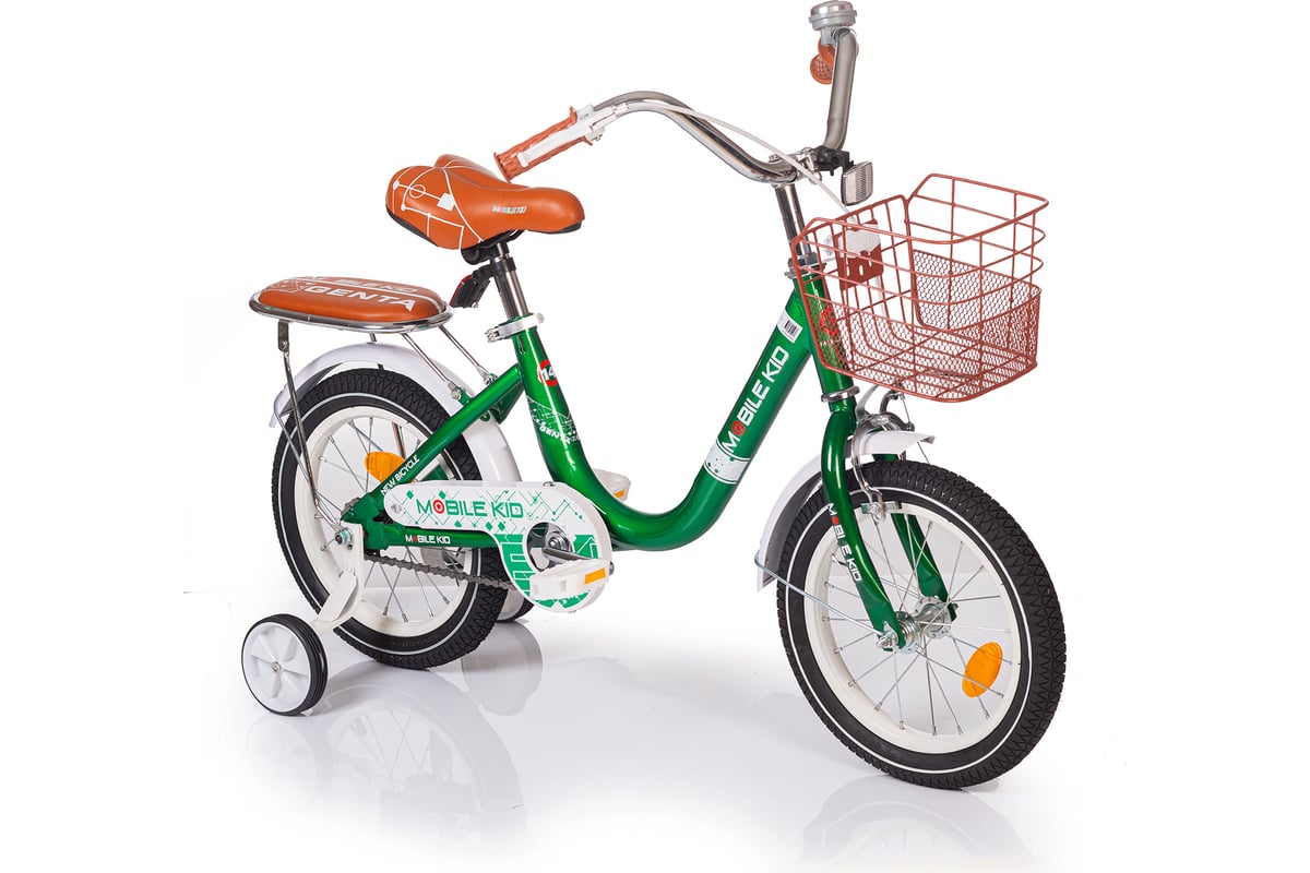 Детский двухколёсный велосипед Mobile Kid GENTA 14 DARK GREEN ...