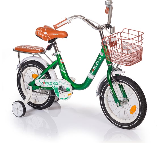 Детский двухколёсный велосипед Mobile Kid GENTA 14 DARK GREEN 4610088640263