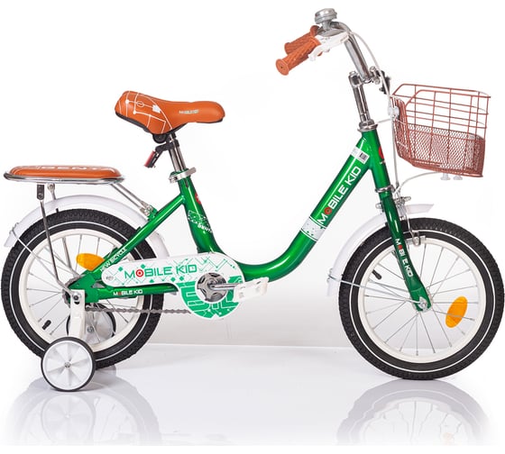 Детский двухколёсный велосипед Mobile Kid GENTA 14 DARK GREEN 4610088640263