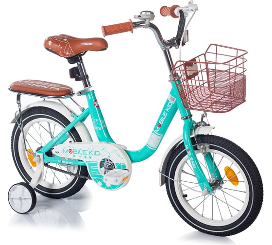Детский двухколёсный велосипед Mobile Kid GENTA 14 CYAN 4610088640959