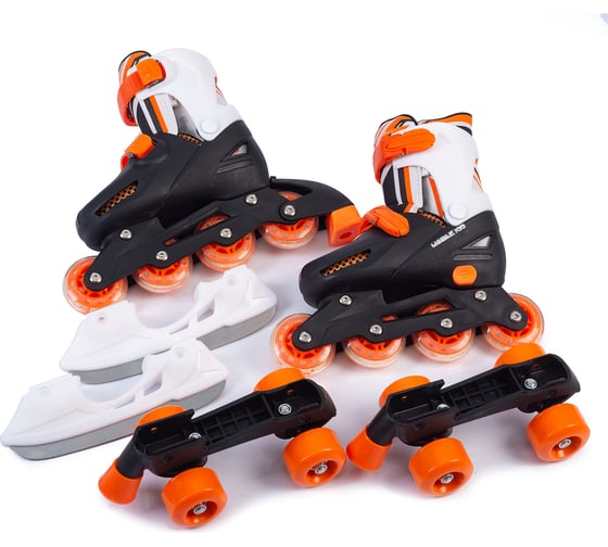 Коньки-ролики 3 в 1 Mobile Kid TWIN SEASONS размер S, ORANGE, 22 4610088641208