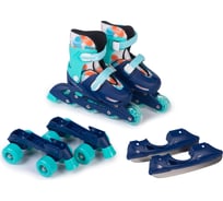 Коньки-ролики 3 в 1 Mobile Kid TWIN SEASONS размер M, CYAN BLUE 4610088641147