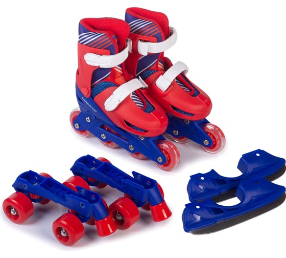 Коньки-ролики 3 в 1 Mobile Kid TWIN SEASONS размер M, RED BLUE 4610088641161