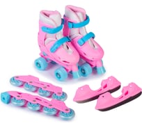 Коньки-ролики 3 в 1 Mobile Kid TWIN SEASONS размер M, PINK 4610088641154