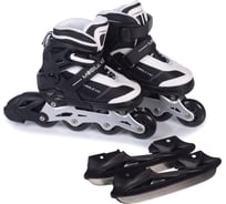 Коньки-ролики 2 в 1 Mobile Kid UNI SKATE размер M, BLACK WHITE 4610088641253