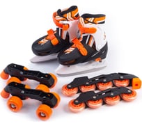Коньки-ролики 3 в 1 Mobile Kid TWIN SEASONS размер M, ORANGE, 22 4610088641215