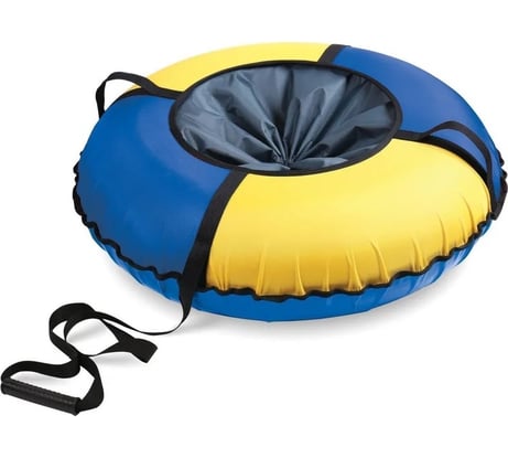 Надувная ватрушка (тюбинг) с автокамерой, 85 см, "Экономный" синий/желтый Nika ТБК-85/СЖ2