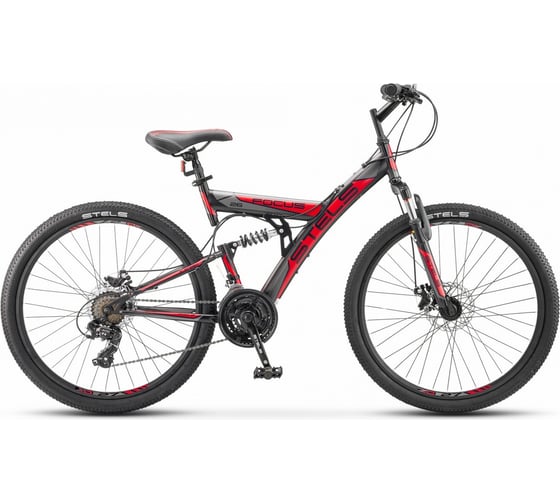 Велосипед STELS Focus MD диаметр колес 26”, размер рамы 18", черный/красный LU073825