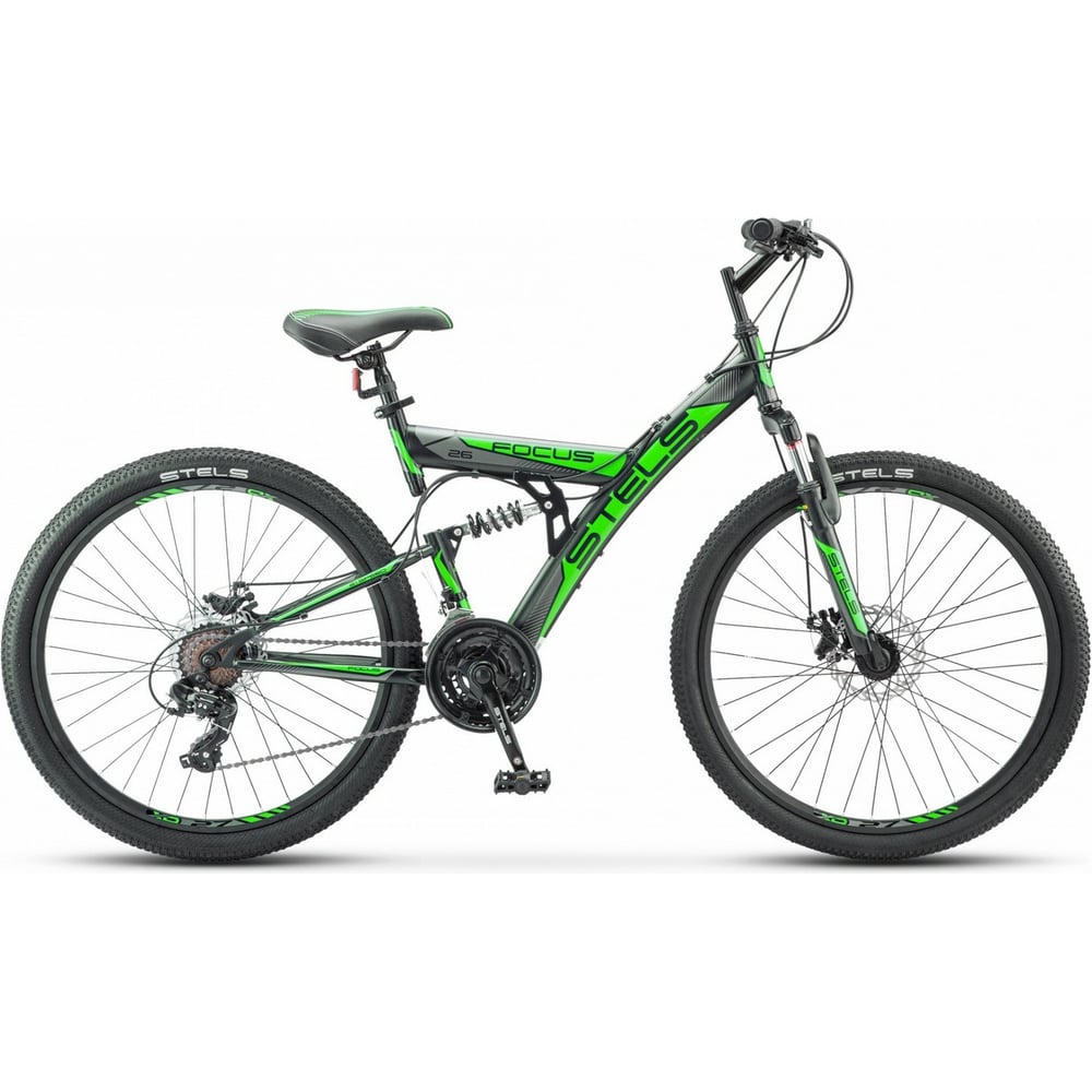 Велосипед STELS 26” Focus MD 18", черный/зелёный LU088523 - выгодная ...