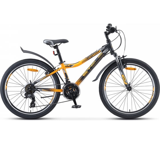 Велосипед STELS Navigator-410 V 21-sp 24", размер рамы 12", черный/желтый LU091557
