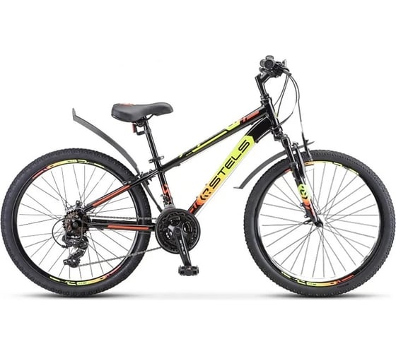 Велосипед STELS Navigator-400 V 24”, размер рамы 12", черный/салатовый/красный LU092748
