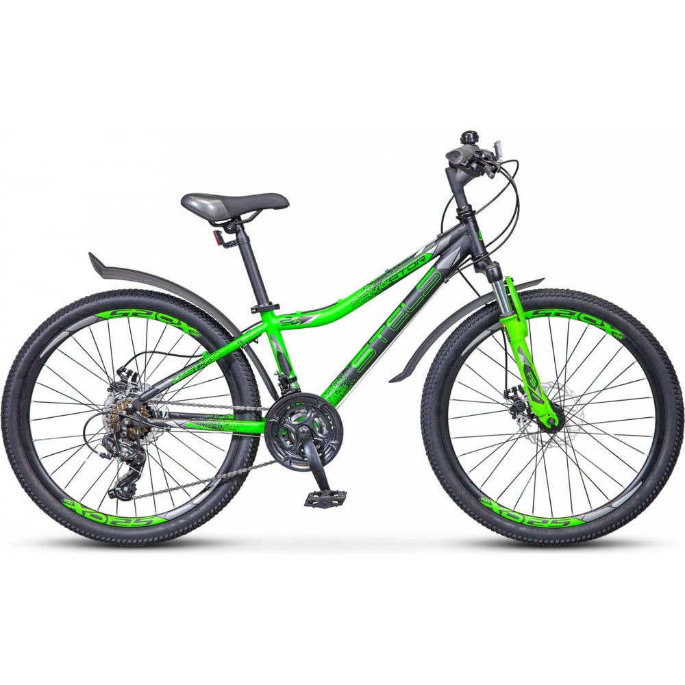 Велосипед STELS Navigator-410 MD 24”, размер рамы 12", черный/зеленый ...