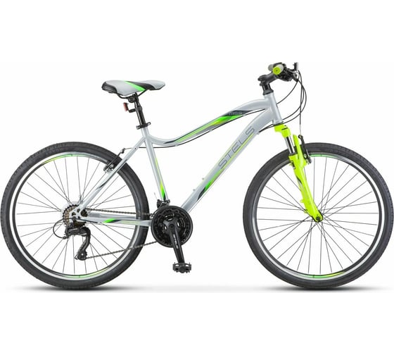 Велосипед STELS Miss-5000 V 26”, размер рамы 16", серебристый/салатовый LU092037