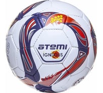 Футбольный мяч ATEMI IGNEOUS, PU/PVC 1.3 мм, белый/cиний/оранжевый, р.4 00-00007228